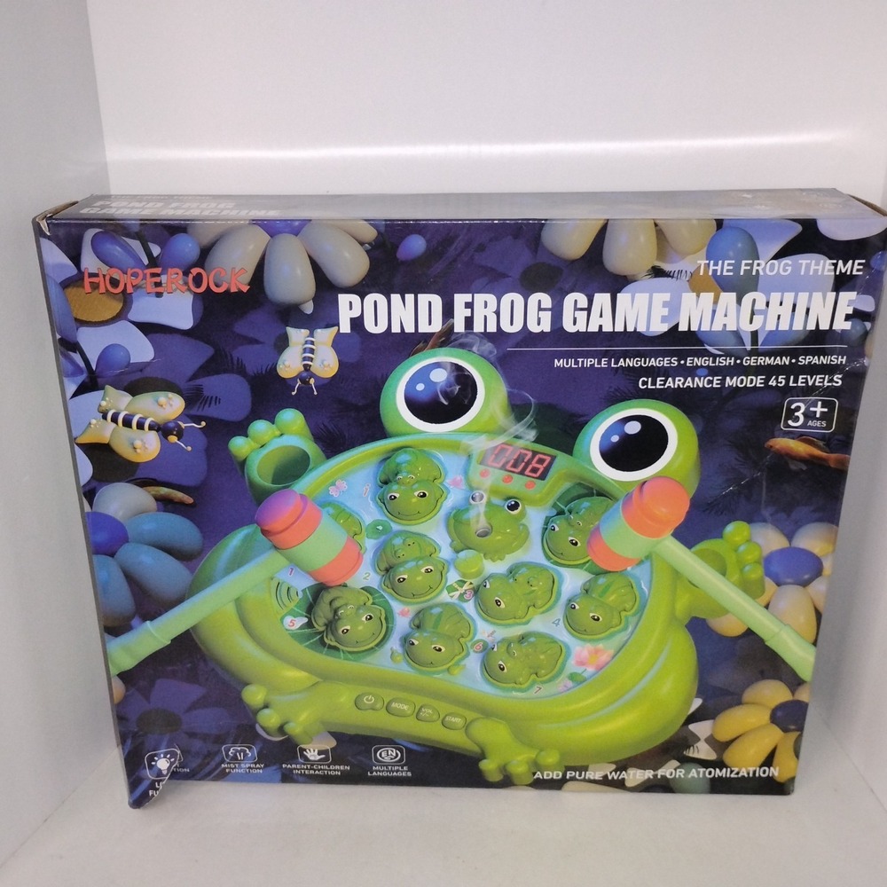 HopeRock Whack A Frog Game Pond Frog Game Machine Mist/Music/Light Functions
